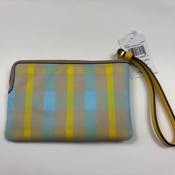 Coach Corner Zip Wristlet Bag In Bright Maize Multi Color Print- Designer - NWT - Picture 10 of 11